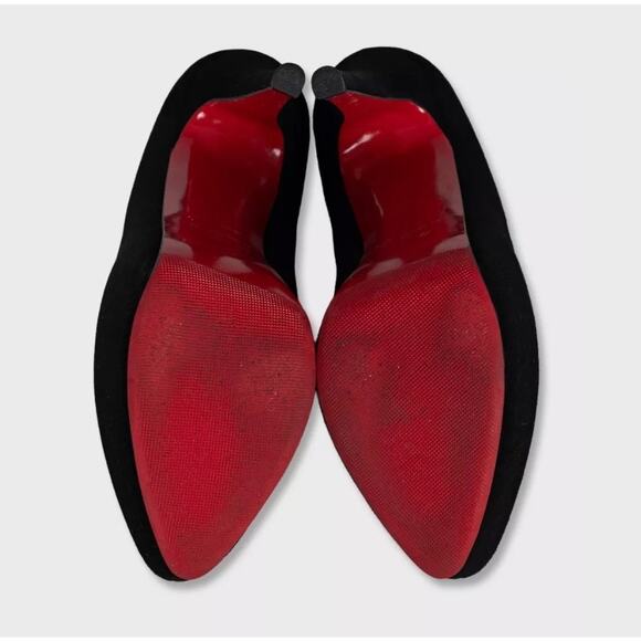 Christian Louboutin Black Suede Platform Pumps Size 37 - Picture 5 of 5